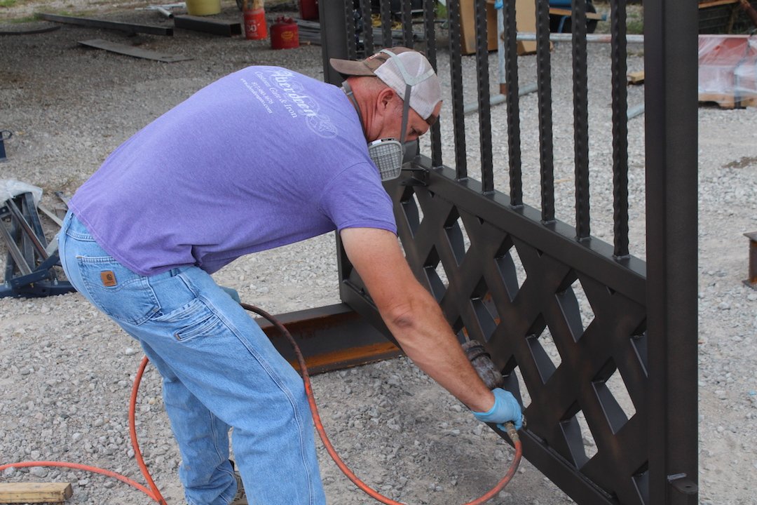 Commercial gate repair services for a business property.